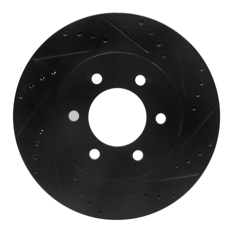 Ford Expedition Brake Rotor (1) - Front Right - R1 Concepts - Drilled & Slotted - Black - `02-`06
